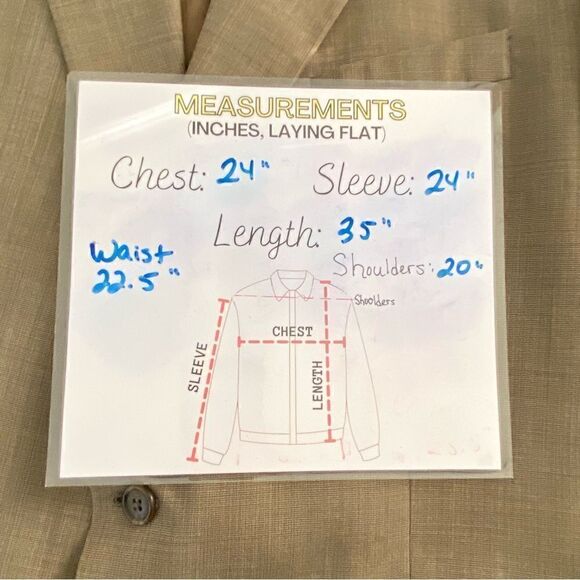 Chaps Ralph Lauren Suit Jacket Tan Wool Window Pane Plaid Men’s Size 50R - Picture 3 of 16